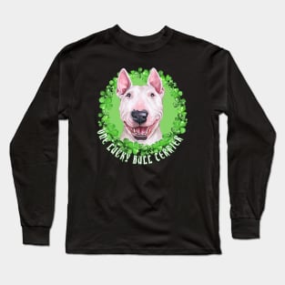 One Lucky Bull Terrier Funny St. Patrick Dog Long Sleeve T-Shirt